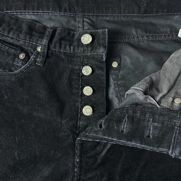 Helmut Lang Black Button Fly 5 Pocket Straight Corduroy Pants Men's Size 30 - Picture 6 of 16